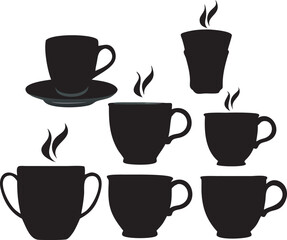Coffee mug icon vectors set