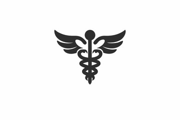 creative caduceus icon concept