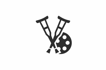 creative crutches icon concept 
