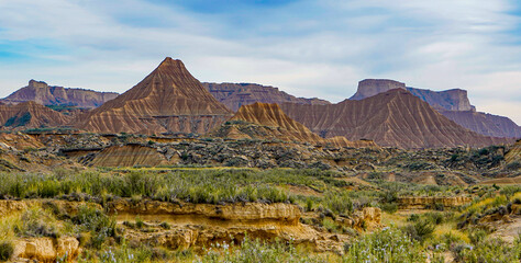 Bardenas Reales, mountains, caves, lunar landscapes.