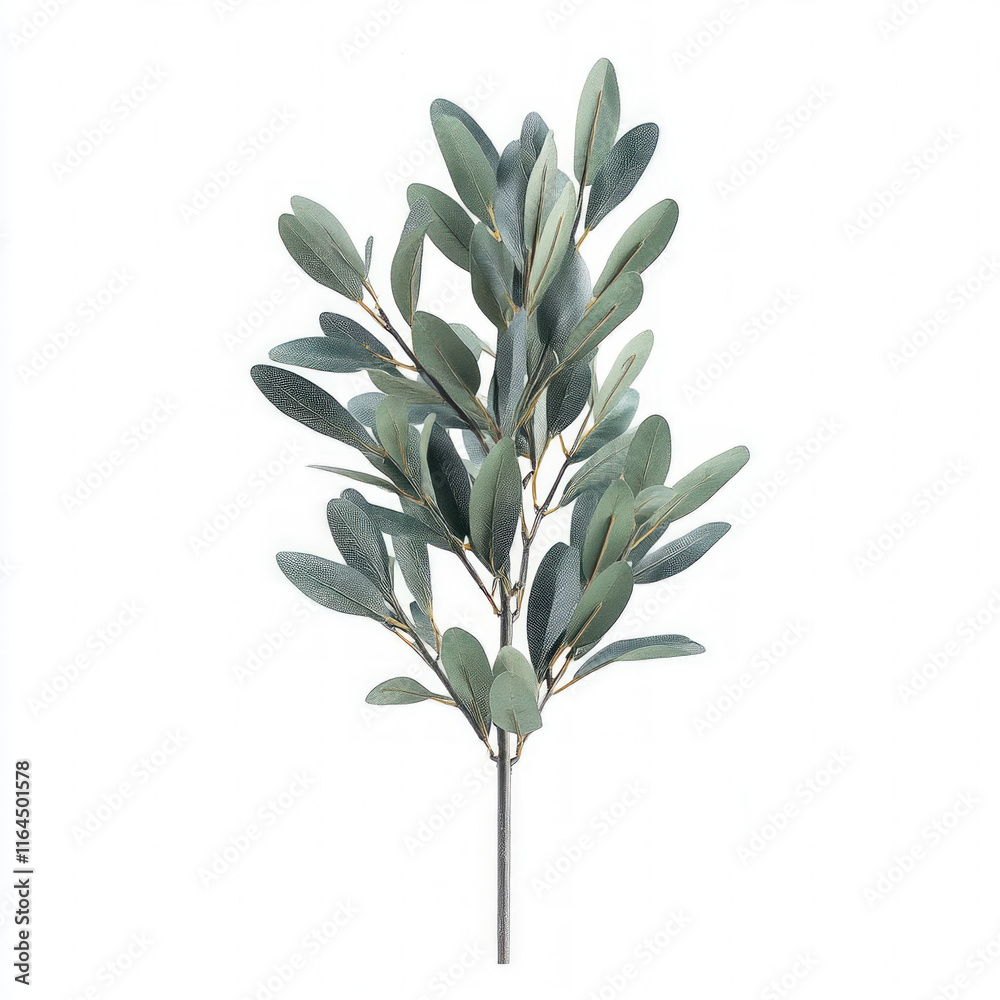 Sticker Green Olive Branch Isolated