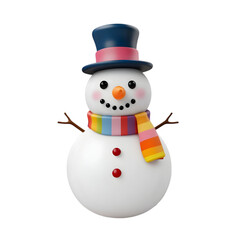 Cute Snowman  Winter Holiday  3D Render  Festive Character  Christmas Decoration  Snow  Fu