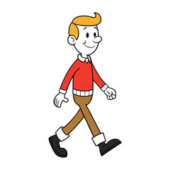A man walking icon on White background 