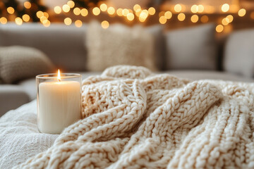 A Cozy Living Room Adorned With Ramadan Decorations And Soft, Warm Lighting