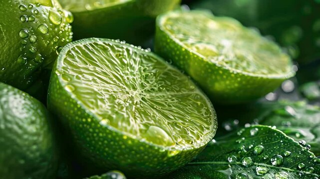 a drop of lime essential oil. Selective focus