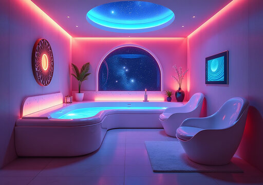 home spa features futuristic technology chromotherapy lighting smart wellness experience