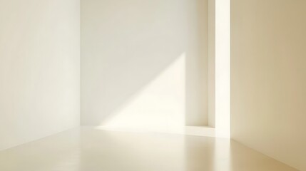 Minimalist Room Corner Sunlight Illuminates Walls