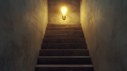 Obraz premium Illuminating the Path: A Stairway to Inspiration