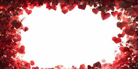 Red Heart Frame: A romantic and festive frame of red hearts perfect for Valentine's Day, wedding invitations, or any romantic design.  
