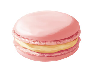 Isolated Pink Macaron Close-up