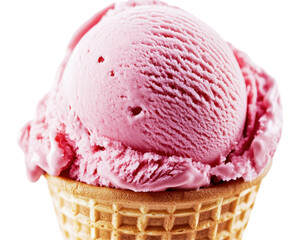 Isolated Strawberry Ice Cream Close-up