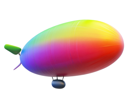 Isolated Colorful Gradient Airship