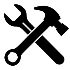 Crossed wrench and hammer icon 