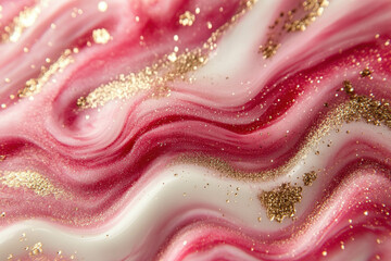 Valentine's Day - Abstract Representation Of Love With Swirling Colors Of Red, Pink, And Gold