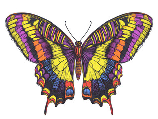 Isolated Colorful Butterfly Graphic Design