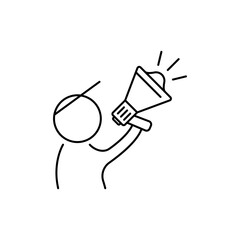 Outline Protest Actio icon For demonstrations or protest actions.