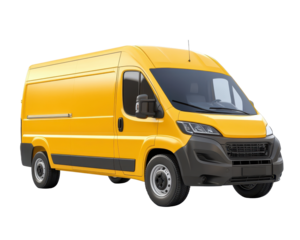 Isolated Yellow Delivery Van