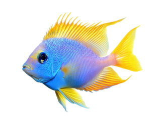 Isolated Yellow and Blue Fish