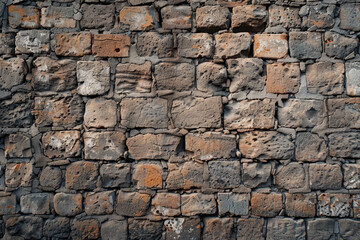 Obraz premium A brick wall with a rough texture and a few holes