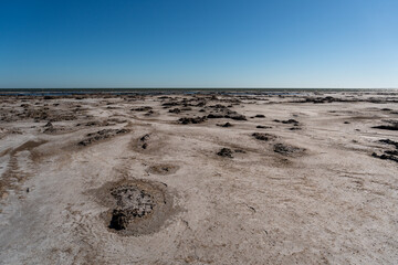 Desolate Desert Landscape Left by a Dry Salt Lagoon