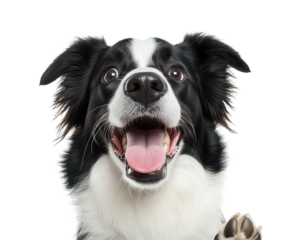 Isolated Border Collie Dog Headshot
