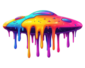 Isolated Dripping Colorful UFO