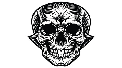 Vintage human skull concept