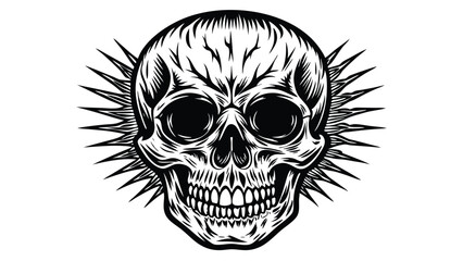 Vintage human skull concept
