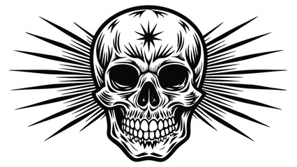 Vintage human skull concept