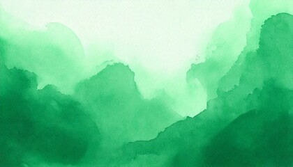 Fototapeta premium Green mint watercolor background, Watercolour painting soft textured on wet white paper background, Abstract green mint watercolor illustration banner, wallpaper