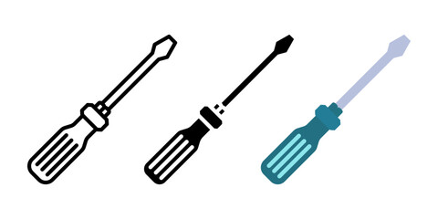 Fototapeta premium Screwdriver icon set. Tools sign. for mobile concept and web design. vector illustration on white background