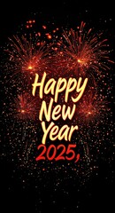 Vertical Creative poster Happy New Year 2025.Ai
