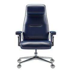 Naklejka premium a modern office chair designed for ergonomic support and comfort it features a sleek. high-back design with adjustable armrests and a padded headrest. suitable for professional environments the chair