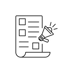 Outline News or Journalist icon symbolizes journalism and reporting.