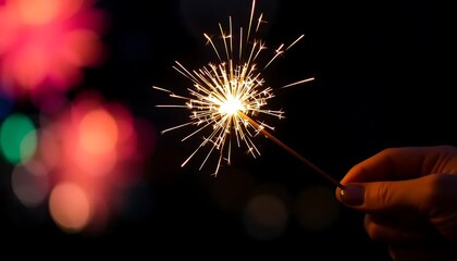 hand hold sparkler firework that has a wire stem. When lit, it gives off a beautiful glow.