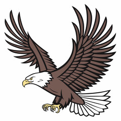 Vector illustration of an eagle with it's wings wide spread preparing to catch prey