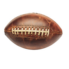Fototapeta premium classic brown leather football. showcasing its textured surface and distinctive stitching the football is positioned to highlight its oval shape. emphasizing its use in sports. particularly american f