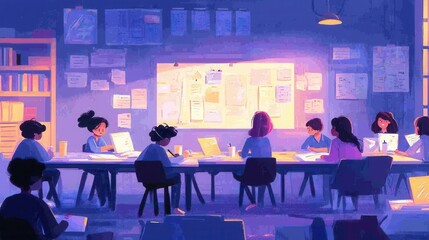 Collaborative Workspace with Colleagues at a Whiteboard