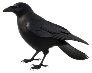 Fototapeta premium Sleek Raven, White Void