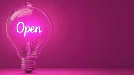 Illuminating Openness: A Pink Lightbulb Concept