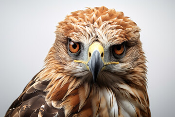 Obraz premium Close up of a buzzard bird isolated on clear white background