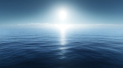 Obraz premium Serene Ocean Scene With Bright Sunlight Above