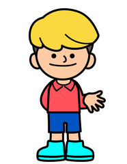 Kid stand and smiling