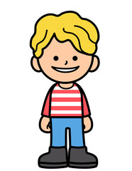 Kid stand and smiling