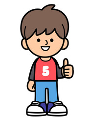 Kid stand and smiling