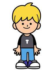 Kid stand and smiling