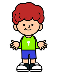 Kid stand and smiling