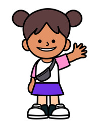 Kid stand and smiling