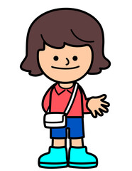 Kid stand and smiling