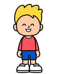 Kid stand and smiling